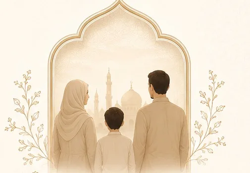 Illustration of a candidate supported by family